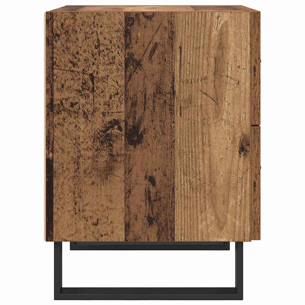 vidaXL Κομοδίνο 2 pcs Παλιό ξύλο και μαύρο 40 x 35 x 47,5 εκ