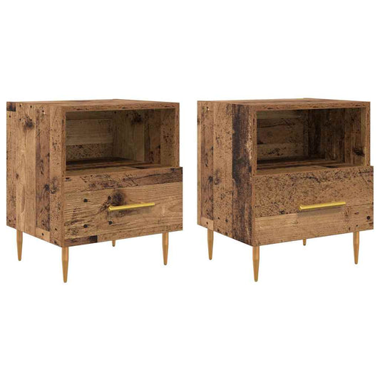 vidaXL Κομοδίνο 2 τμχ. Παλιό ξύλο 40 x 35 x 47,5 εκ Επεξεργασμένο Ξύλο