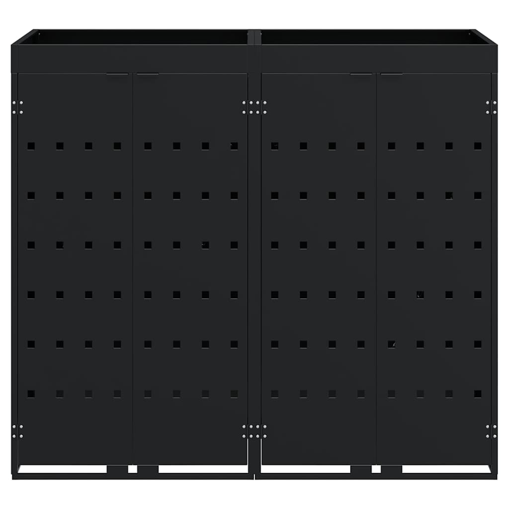 vidaXL Αποθήκη τροχήλατου κάδου για 2 κάδους Μαύρο