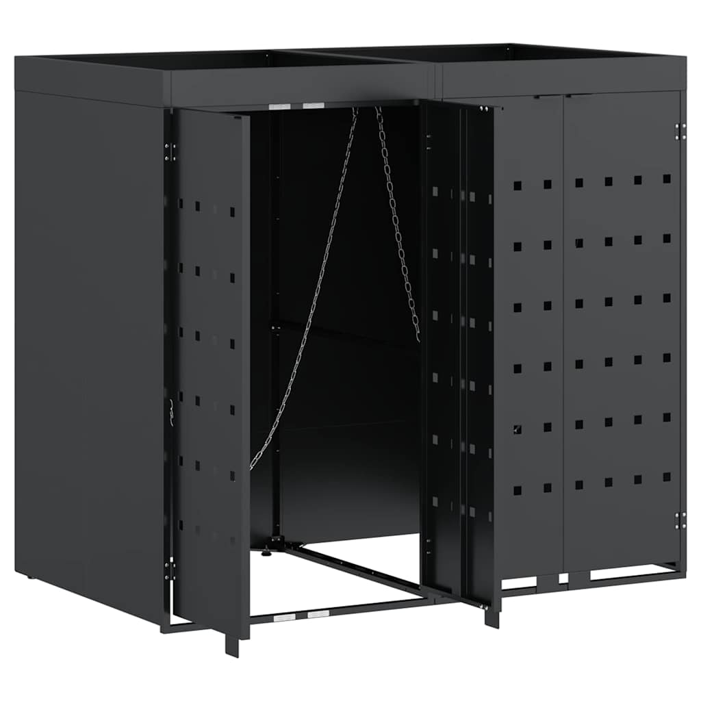 vidaXL Αποθήκη τροχήλατου κάδου για 2 κάδους Ανθρακί