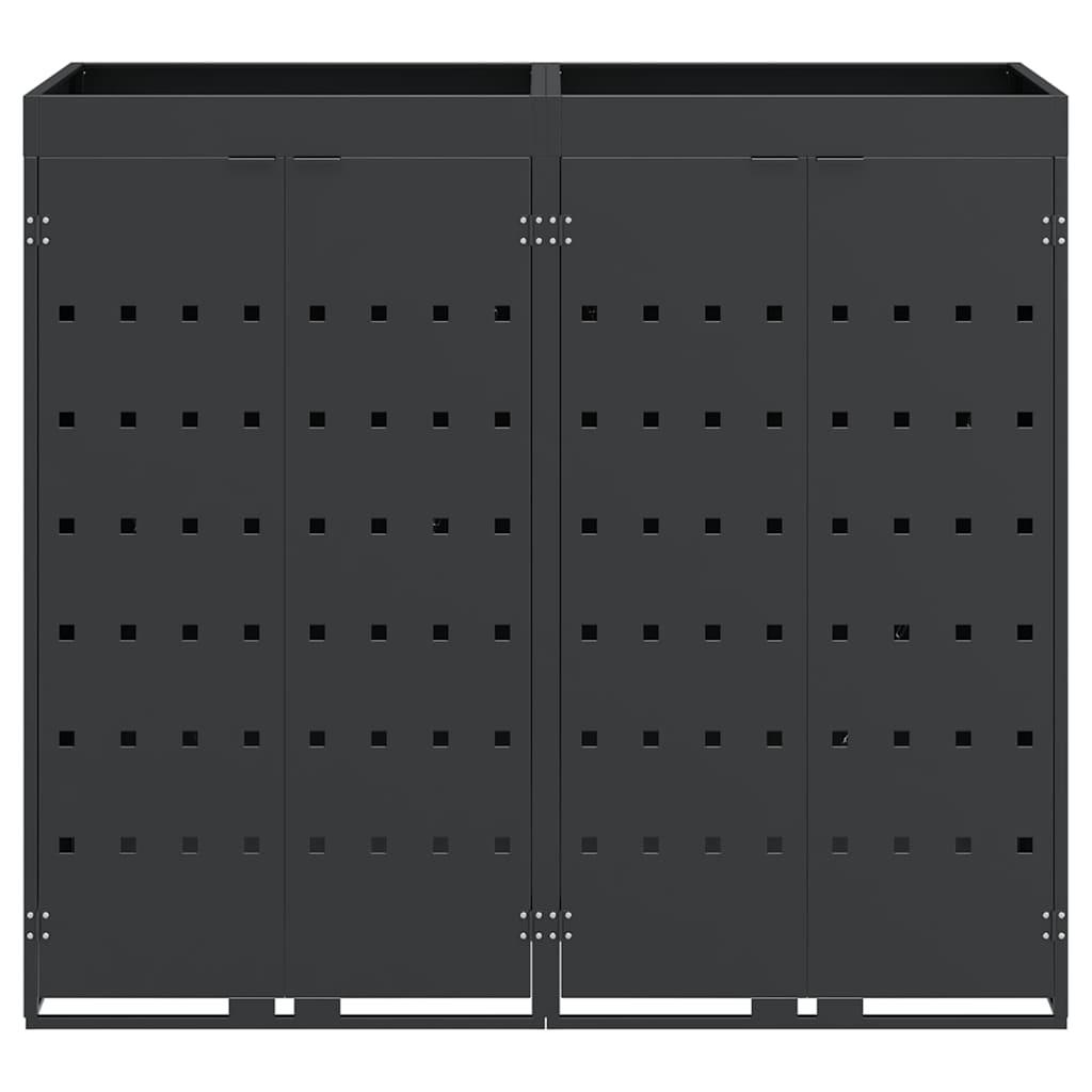 vidaXL Αποθήκη τροχήλατου κάδου για 2 κάδους Ανθρακί