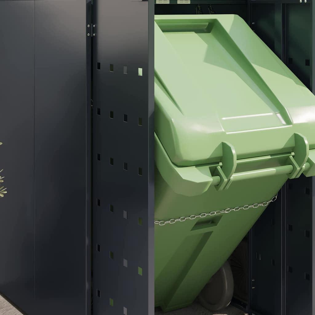 vidaXL Αποθήκη τροχήλατου κάδου για 3 κάδους Ανθρακί