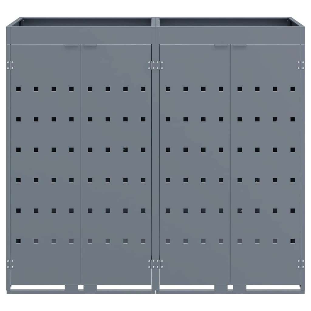 vidaXL Αποθήκη τροχήλατου κάδου για 2 κάδους Ανοιχτό γκρι