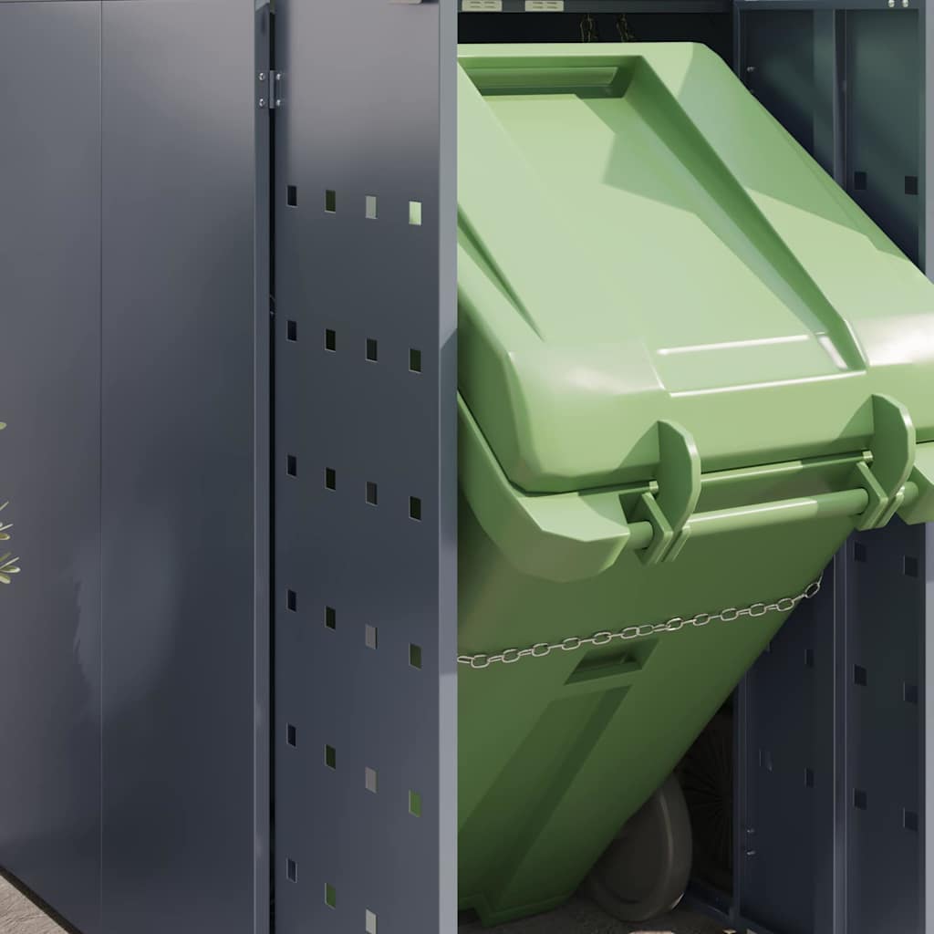 vidaXL Αποθήκη τροχήλατου κάδου για 4 κάδους Ανοιχτό γκρι