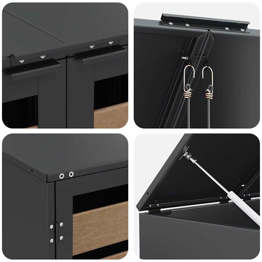 vidaXL Αποθήκη τροχήλατου κάδου για 3 κάδους Ανθρακί