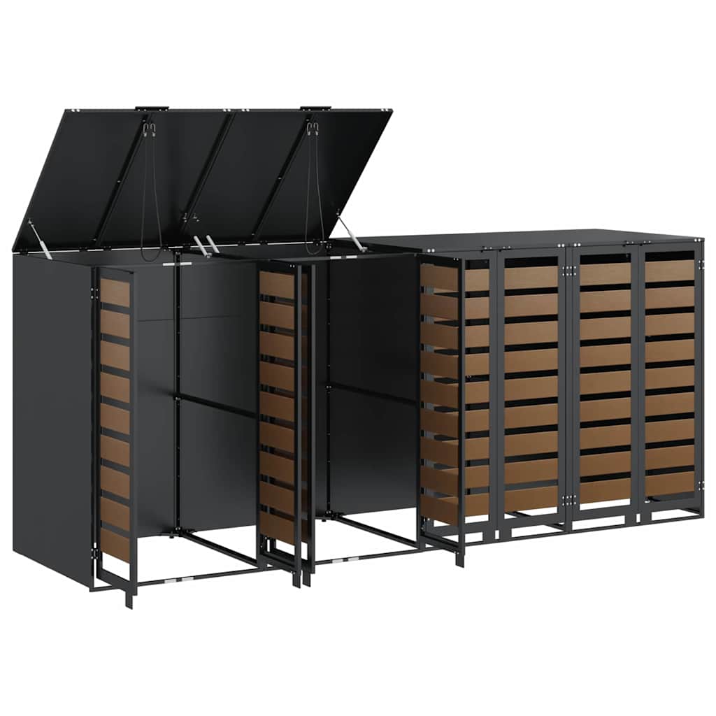 vidaXL Αποθήκη τροχήλατου κάδου για 3 κάδους Ανθρακί