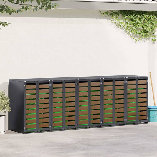 vidaXL Αποθήκη τροχήλατου κάδου για 3 κάδους 340 x 77.5 x 115.5 εκ