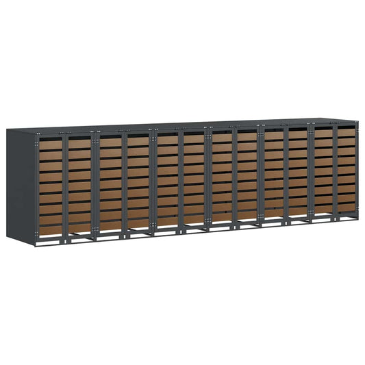 vidaXL Αποθήκη τροχήλατου κάδου για 3 κάδους 340 x 77.5 x 115.5 εκ