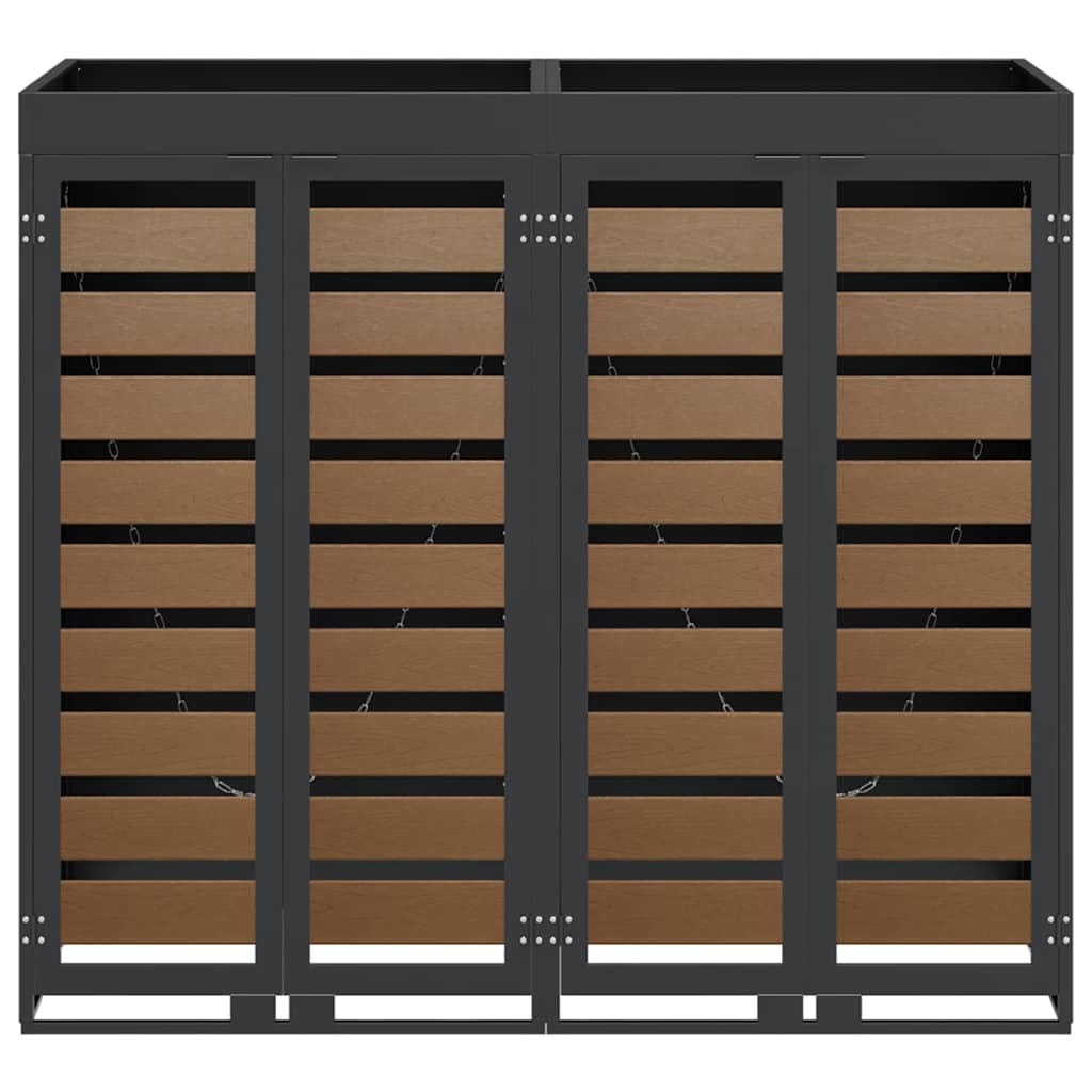 vidaXL Αποθήκη τροχήλατου κάδου για 3 κάδους Ανθρακί