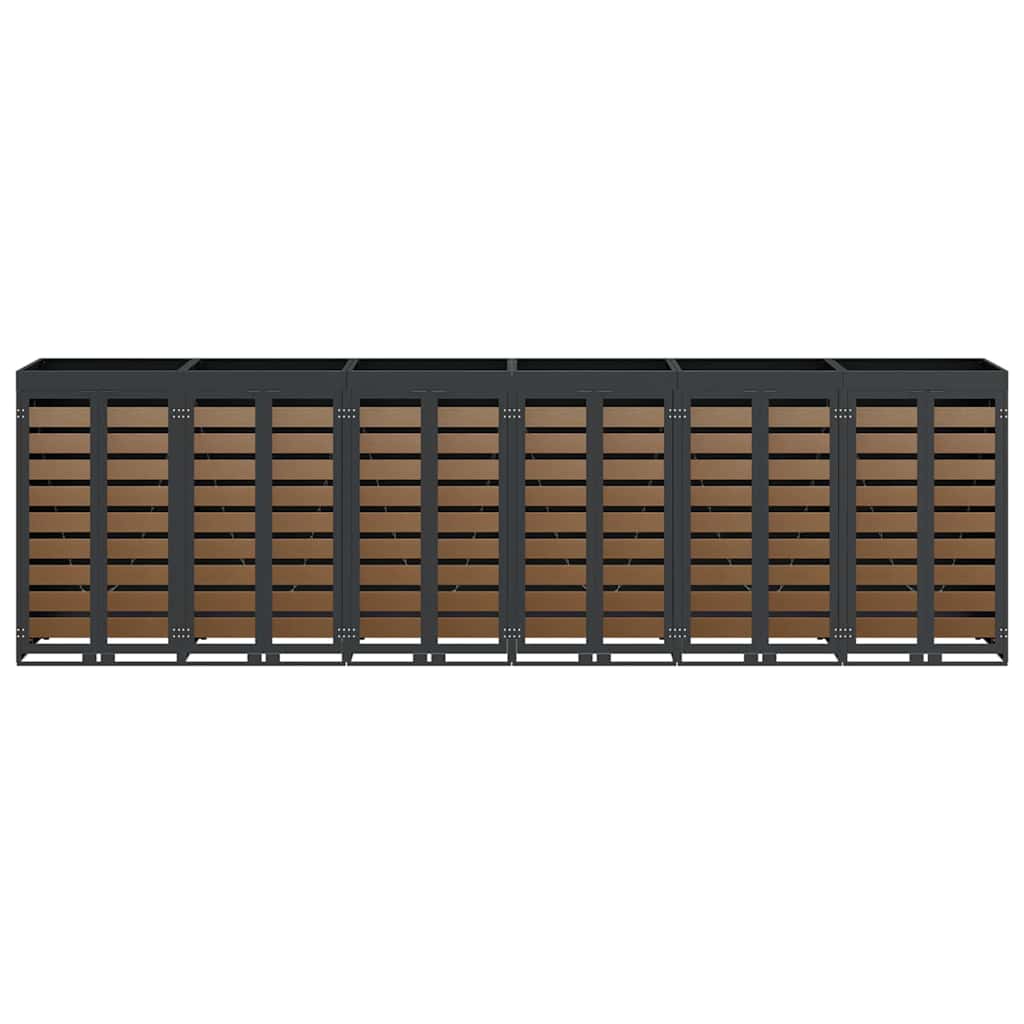 vidaXL Αποθήκη τροχήλατου κάδου για 3 κάδους Ανθρακί