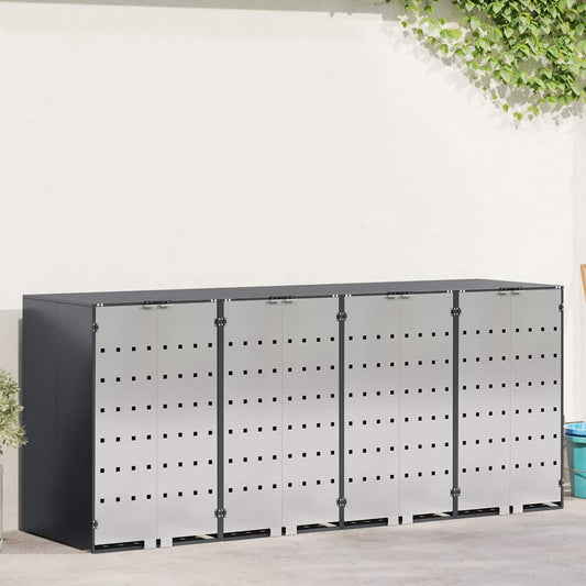 vidaXL Αποθήκη τροχήλατου κάδου για 3 κάδους 340 x 77.5 x 115.5 εκ