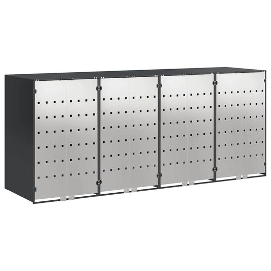 vidaXL Αποθήκη τροχήλατου κάδου για 3 κάδους 340 x 77.5 x 115.5 εκ