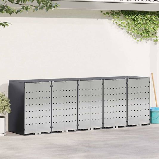 vidaXL Αποθήκη τροχήλατου κάδου για 3 κάδους 340 x 77.5 x 115.5 εκ