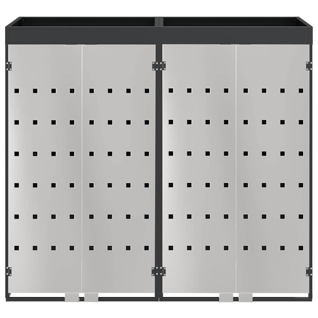 vidaXL Αποθήκη τροχήλατου κάδου για 3 κάδους Ανθρακί