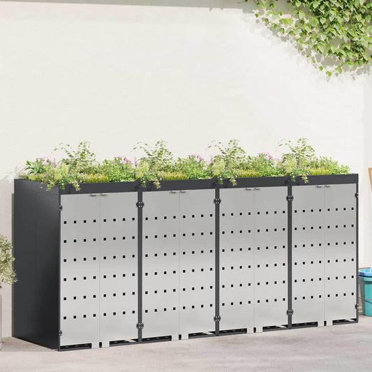 vidaXL Αποθήκη τροχήλατου κάδου για 3 κάδους 340 x 77.5 x 115.5 εκ