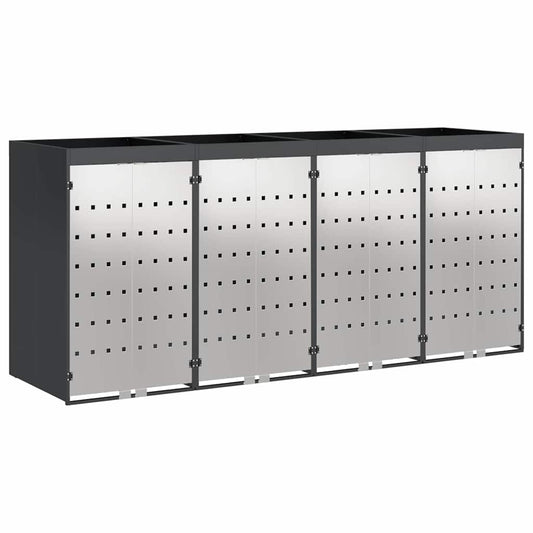 vidaXL Αποθήκη τροχήλατου κάδου για 3 κάδους 340 x 77.5 x 115.5 εκ