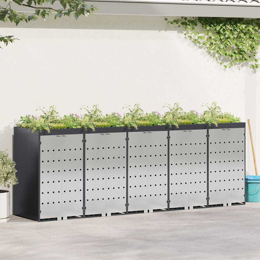 vidaXL Αποθήκη τροχήλατου κάδου για 3 κάδους 340 x 77.5 x 115.5 εκ