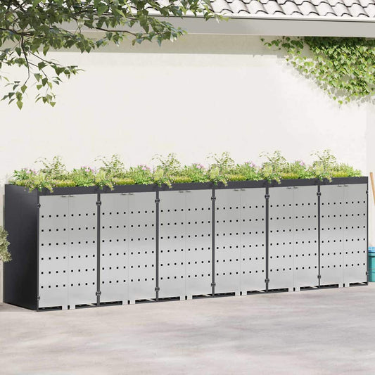 vidaXL Αποθήκη τροχήλατου κάδου για 3 κάδους 340 x 77.5 x 115.5 εκ