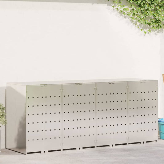 vidaXL Αποθήκη τροχήλατου κάδου για 3 κάδους Ασημί