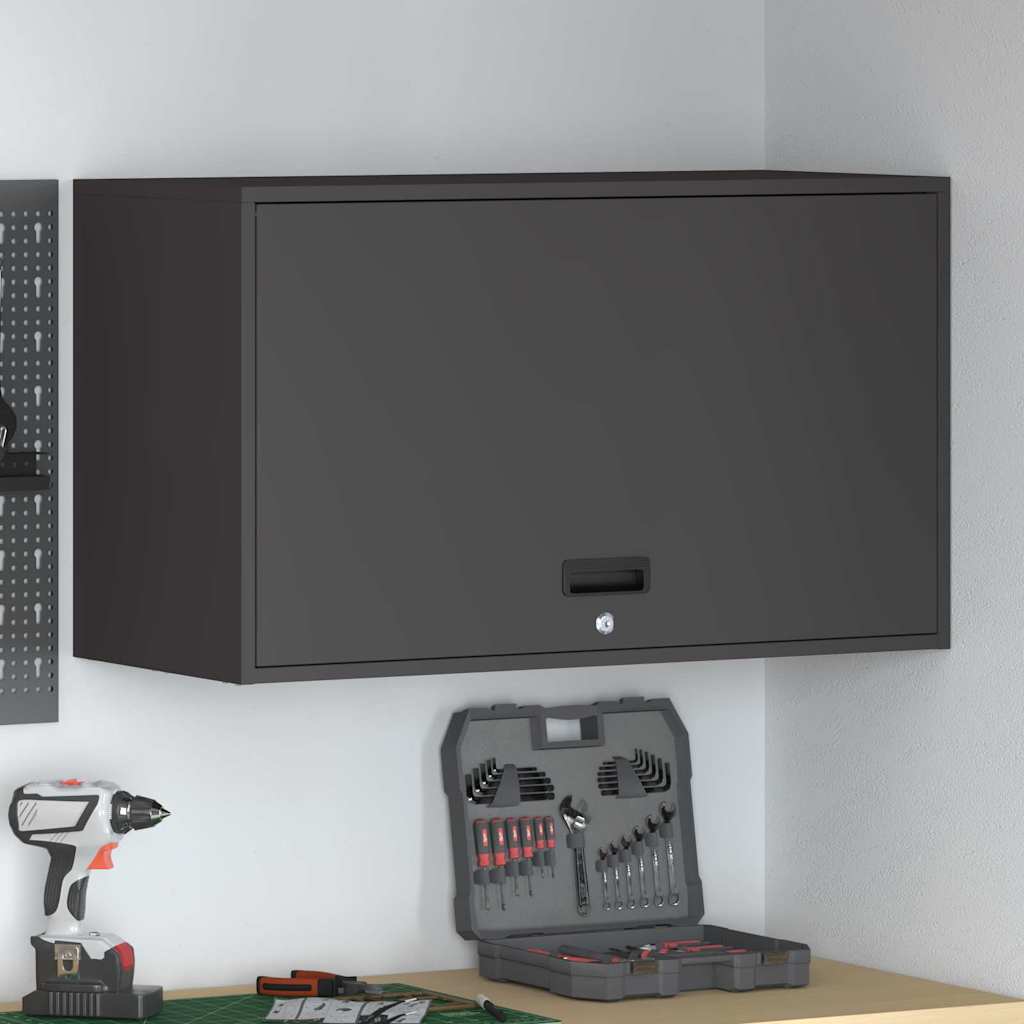 vidaXL Ντουλάπι τοίχου για γκαράζ Μαύρο 90 x 40 x 53 εκ