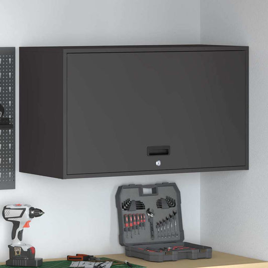 vidaXL Ντουλάπι τοίχου για γκαράζ Μαύρο 90 x 40 x 53 εκ
