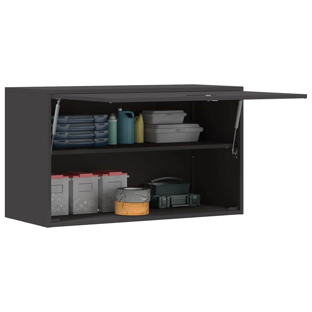 vidaXL Ντουλάπι τοίχου για γκαράζ Μαύρο 90 x 40 x 53 εκ