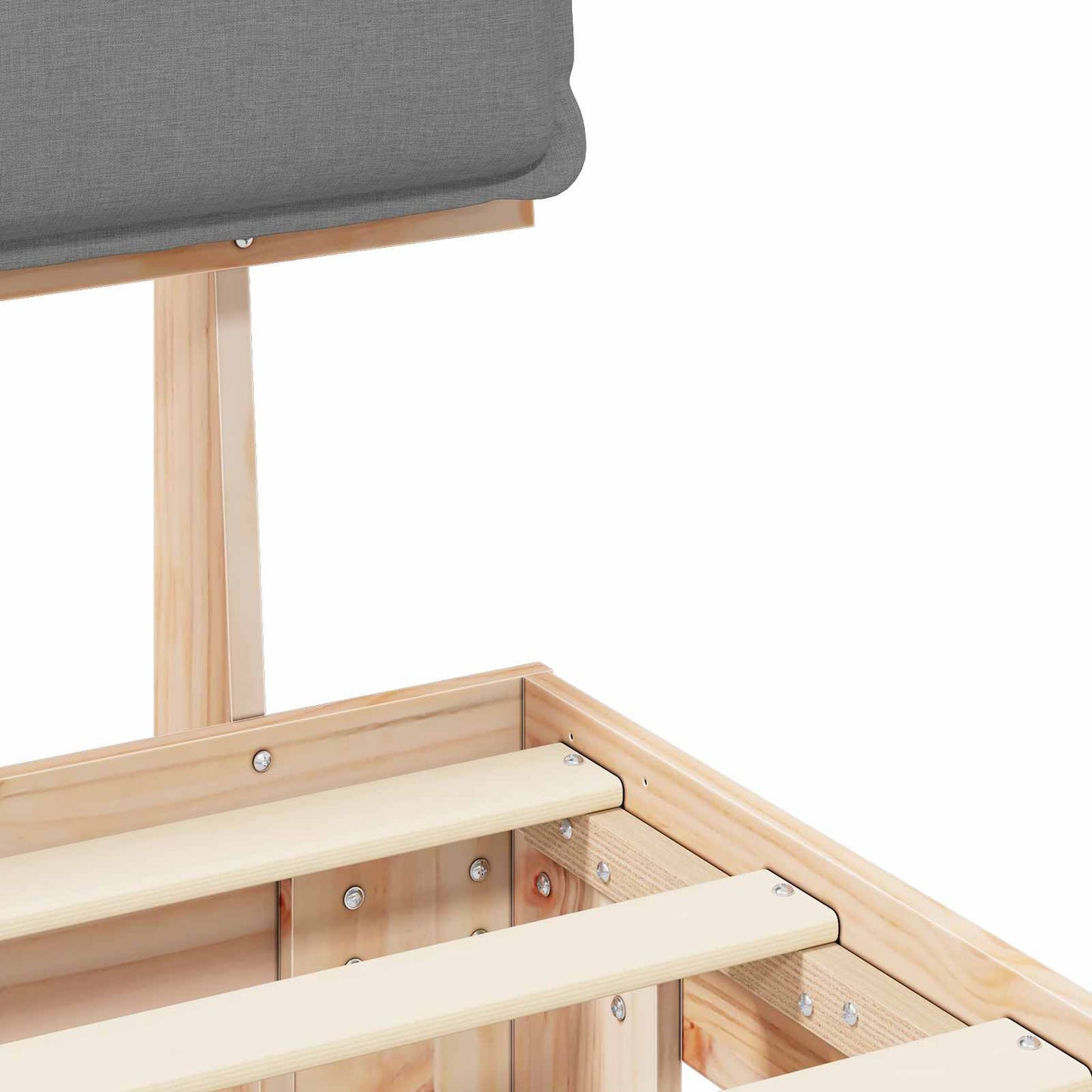 vidaXL Σκελετός Κρεβατιού με Επενδεδυμένο Κεφαλάρι Ανοιχτό γκρι