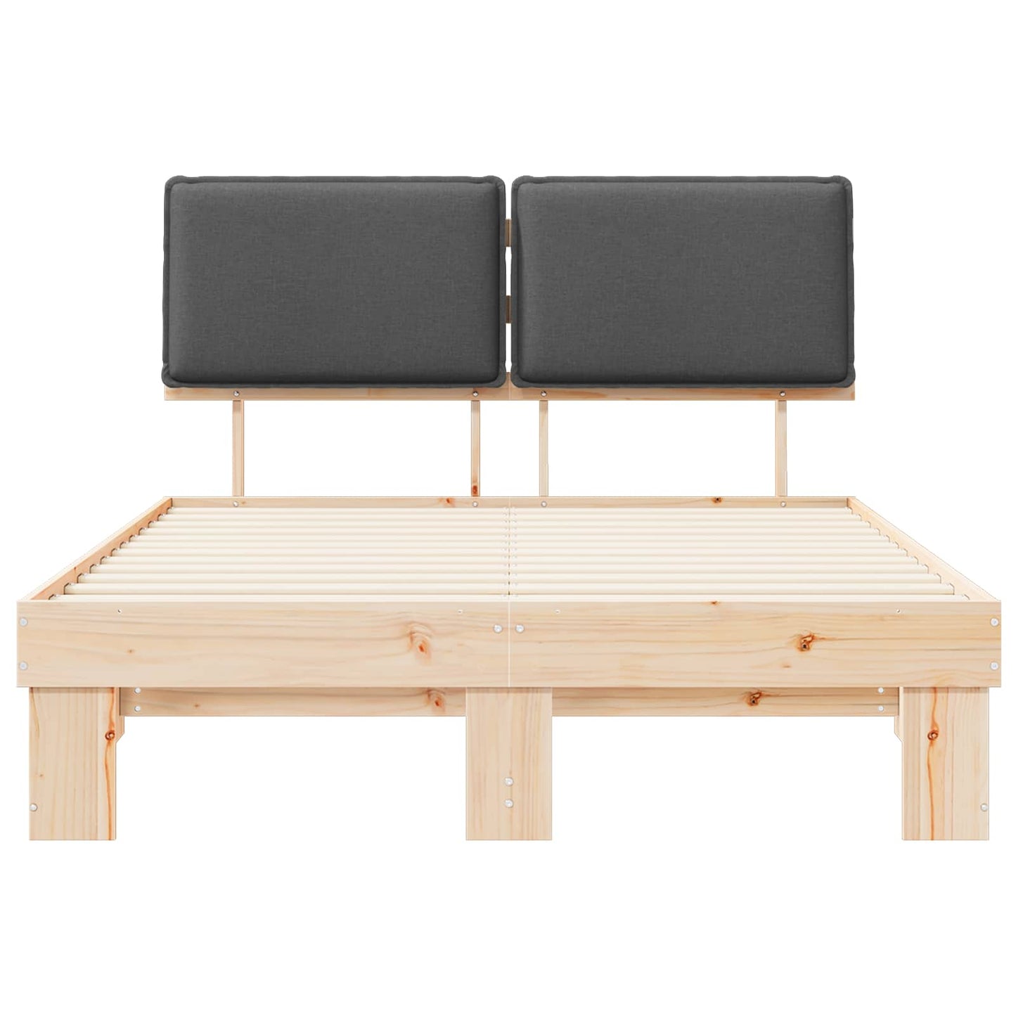 vidaXL Σκελετός Κρεβατιού με Επενδεδυμένο Κεφαλάρι Σκούρο Γκρι