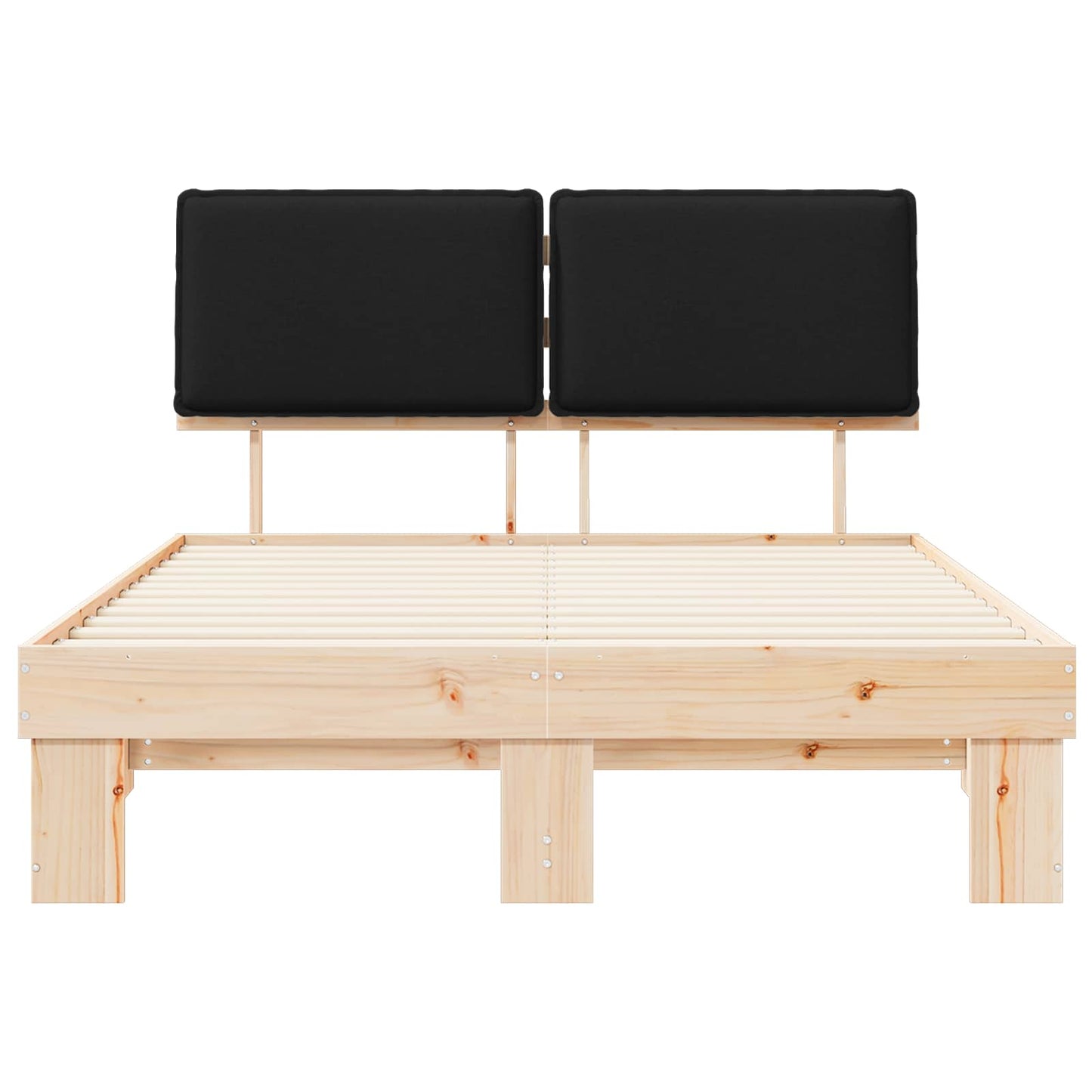 vidaXL Σκελετός Κρεβατιού με Επενδεδυμένο Κεφαλάρι Μαύρο 160 x 200 cm