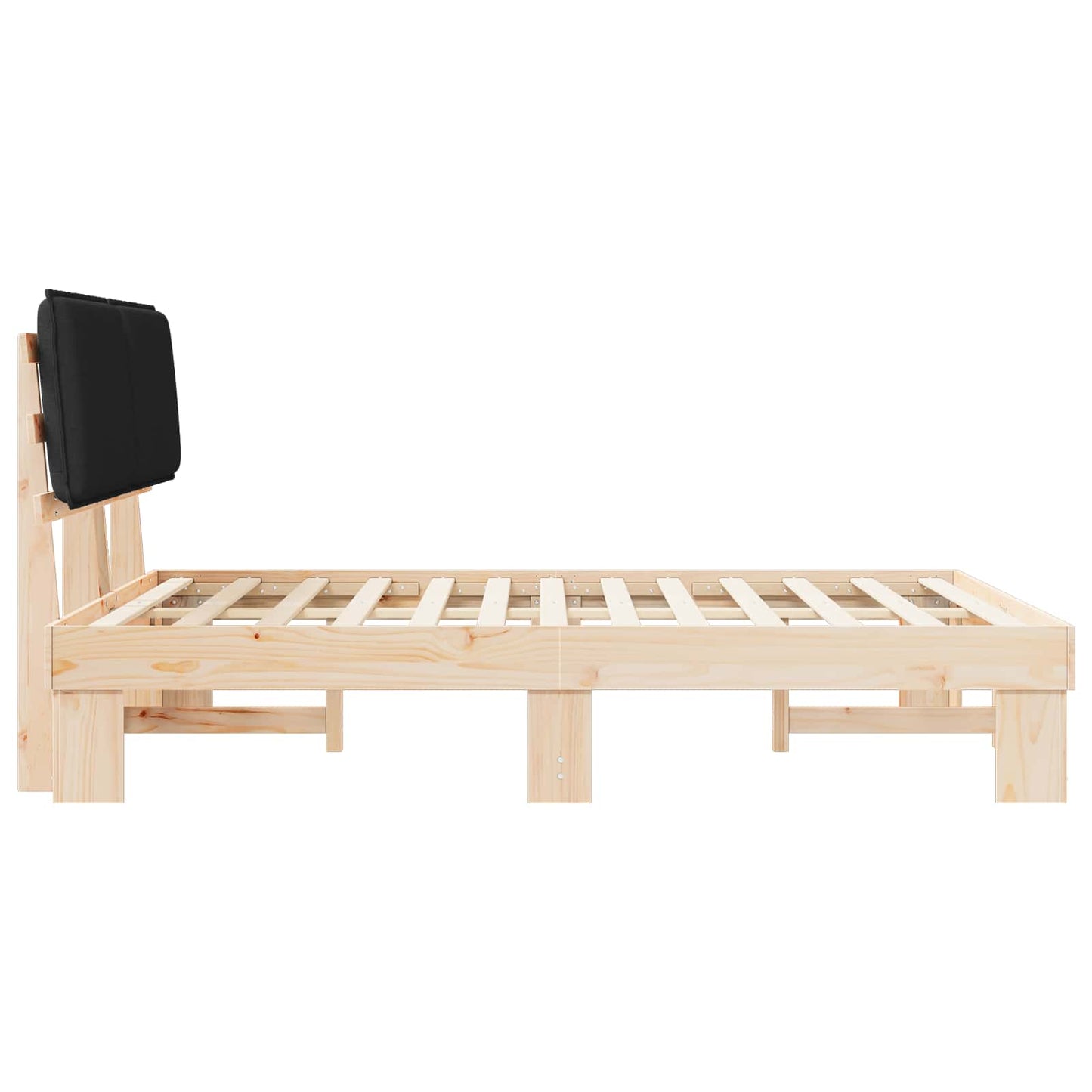 vidaXL Σκελετός Κρεβατιού με Επενδεδυμένο Κεφαλάρι Μαύρο 160 x 200 cm