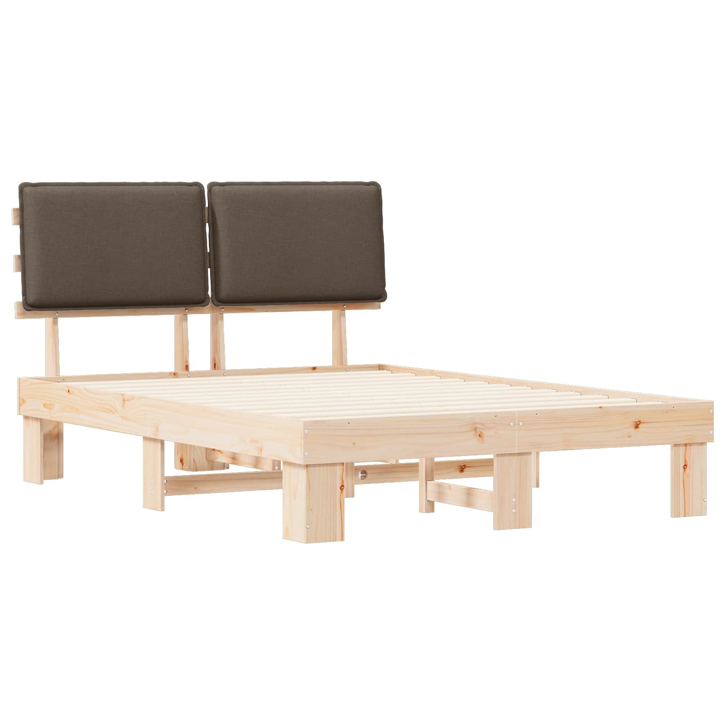 vidaXL Σκελετός Κρεβατιού με Επενδεδυμένο Κεφαλάρι Taupe 160 x 200 cm