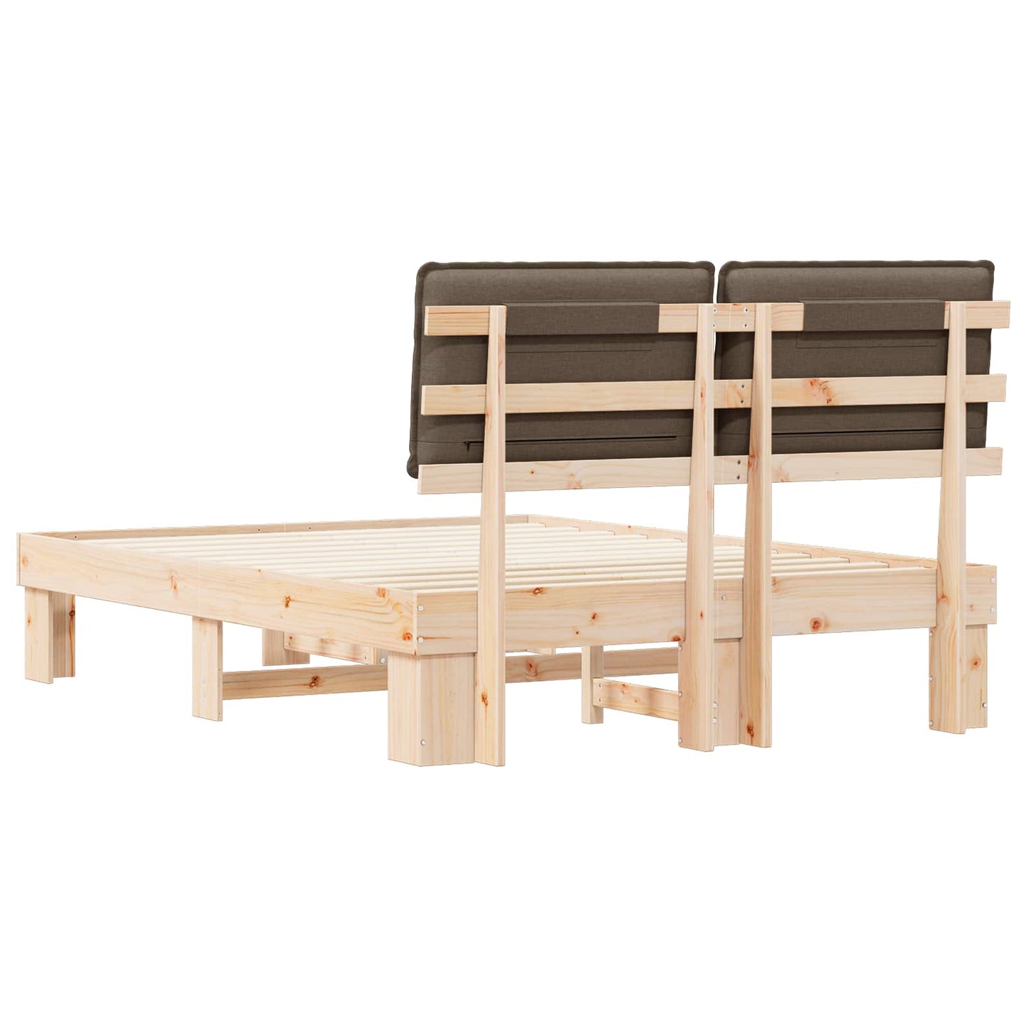 vidaXL Σκελετός Κρεβατιού με Επενδεδυμένο Κεφαλάρι Taupe 160 x 200 cm