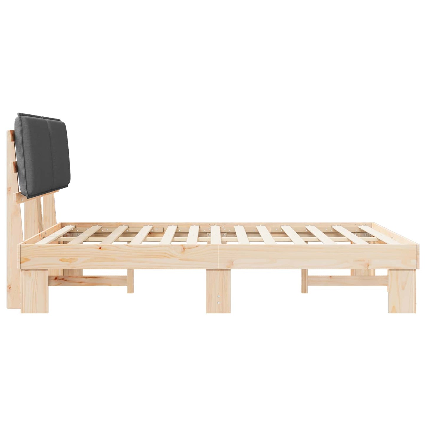 vidaXL Σκελετός Κρεβατιού με Επενδεδυμένο Κεφαλάρι Σκούρο Γκρι