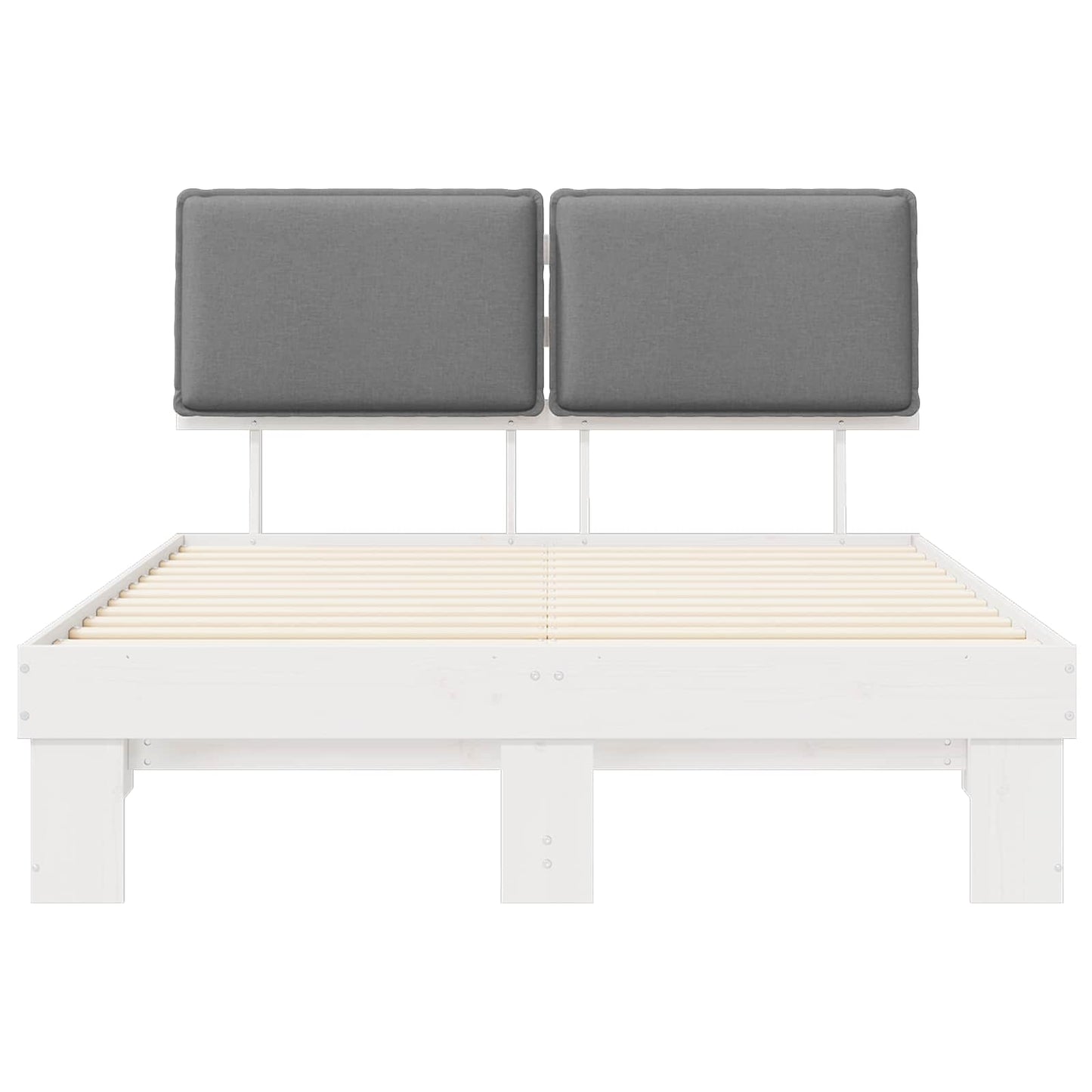 vidaXL Σκελετός Κρεβατιού με Επενδεδυμένο Κεφαλάρι Ανοιχτό γκρι
