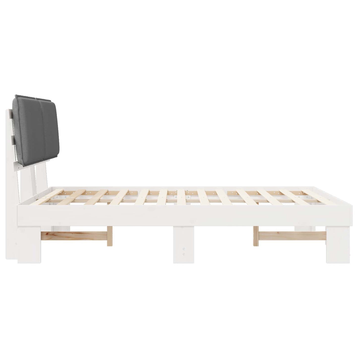 vidaXL Σκελετός Κρεβατιού με Επενδεδυμένο Κεφαλάρι Ανοιχτό γκρι