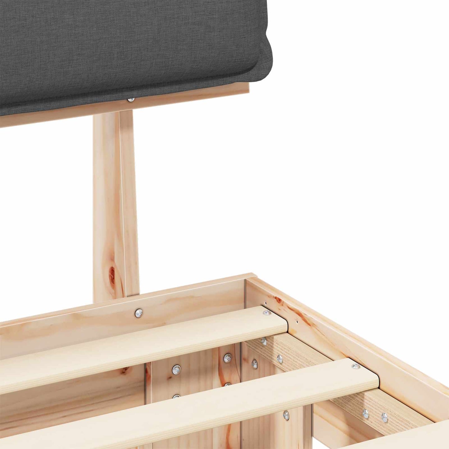 vidaXL Σκελετός Κρεβατιού με Επενδεδυμένο Κεφαλάρι Σκούρο Γκρι