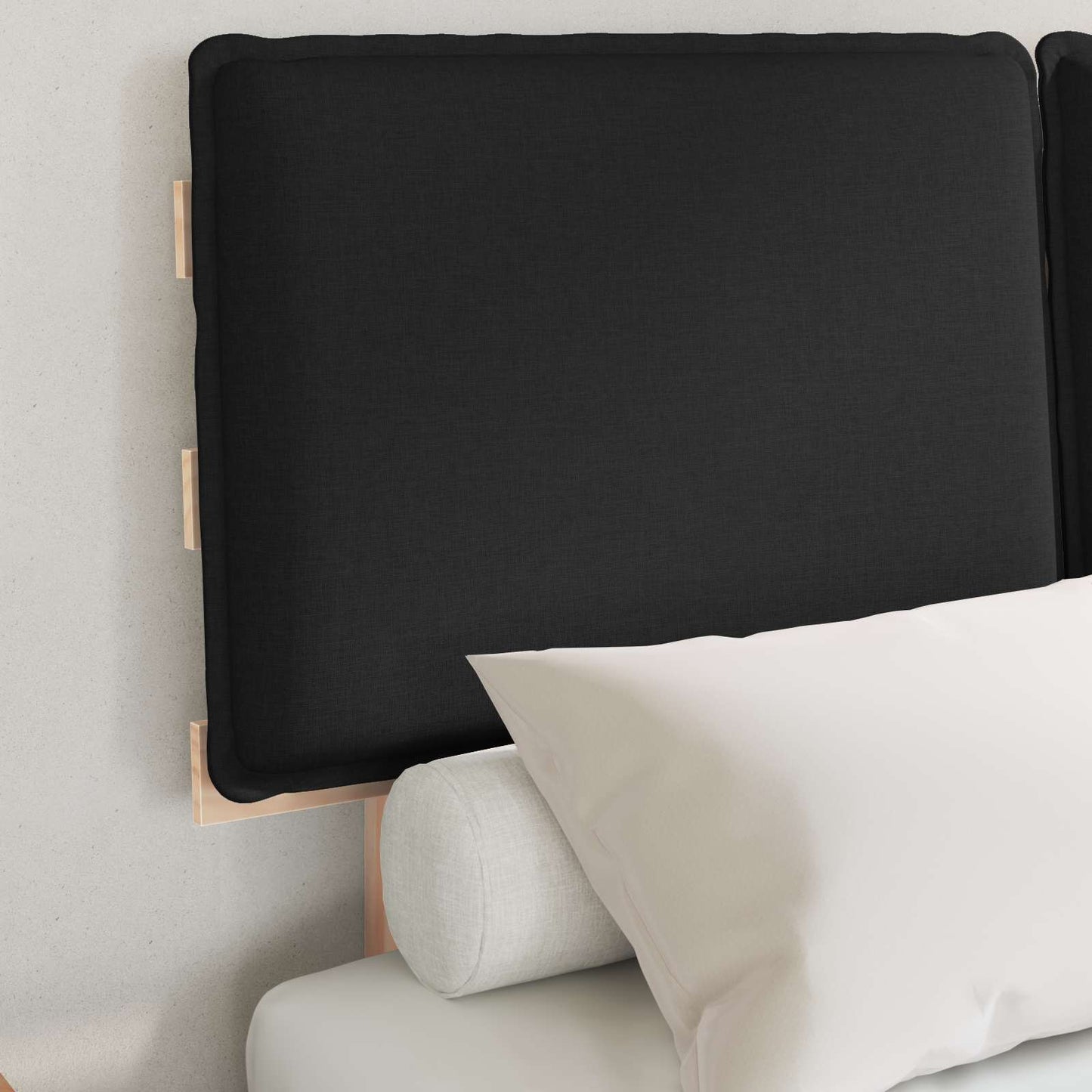 vidaXL Σκελετός Κρεβατιού με Επενδεδυμένο Κεφαλάρι Μαύρο 120 x 200 cm