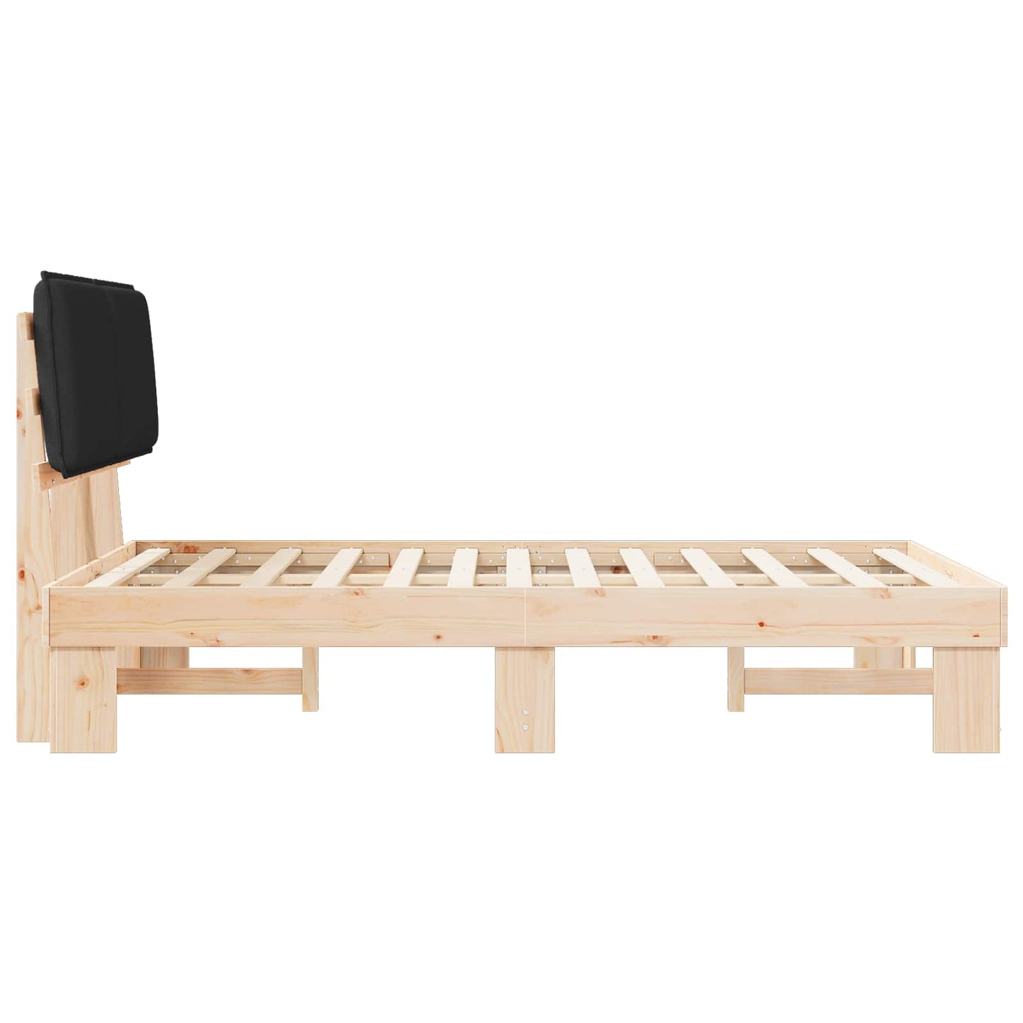 vidaXL Σκελετός Κρεβατιού με Επενδεδυμένο Κεφαλάρι Μαύρο 120 x 200 cm