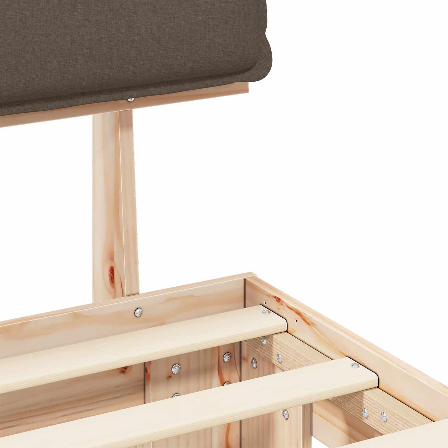 vidaXL Σκελετός Κρεβατιού με Επενδεδυμένο Κεφαλάρι Taupe 120 x 200 cm