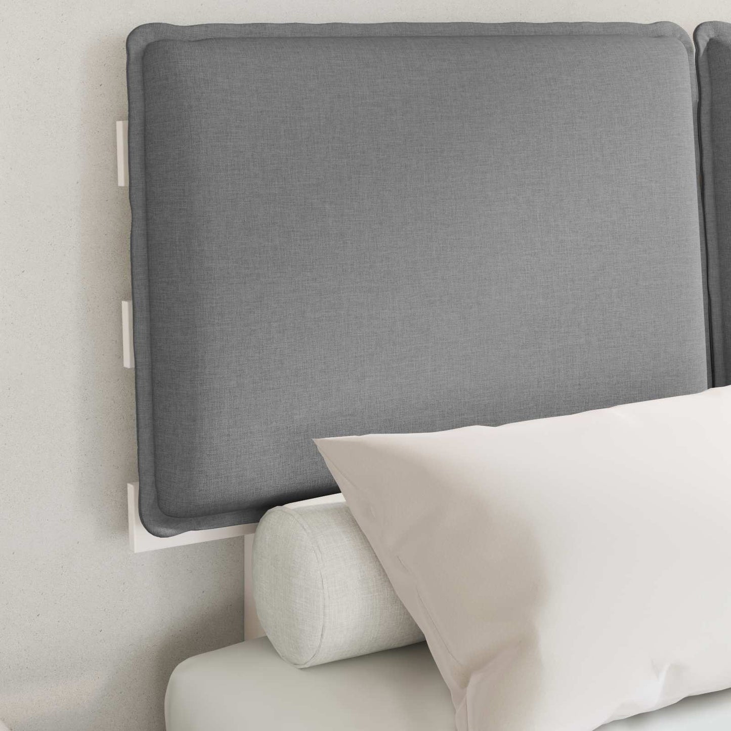 vidaXL Σκελετός Κρεβατιού με Επενδεδυμένο Κεφαλάρι Ανοιχτό γκρι
