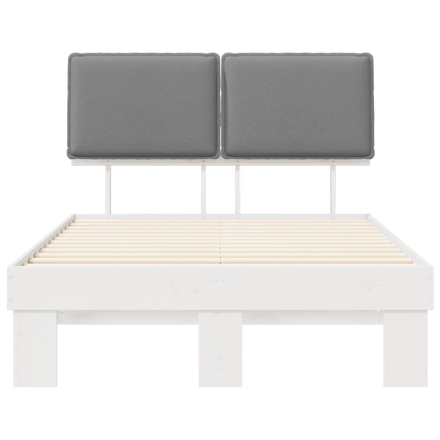 vidaXL Σκελετός Κρεβατιού με Επενδεδυμένο Κεφαλάρι Ανοιχτό γκρι