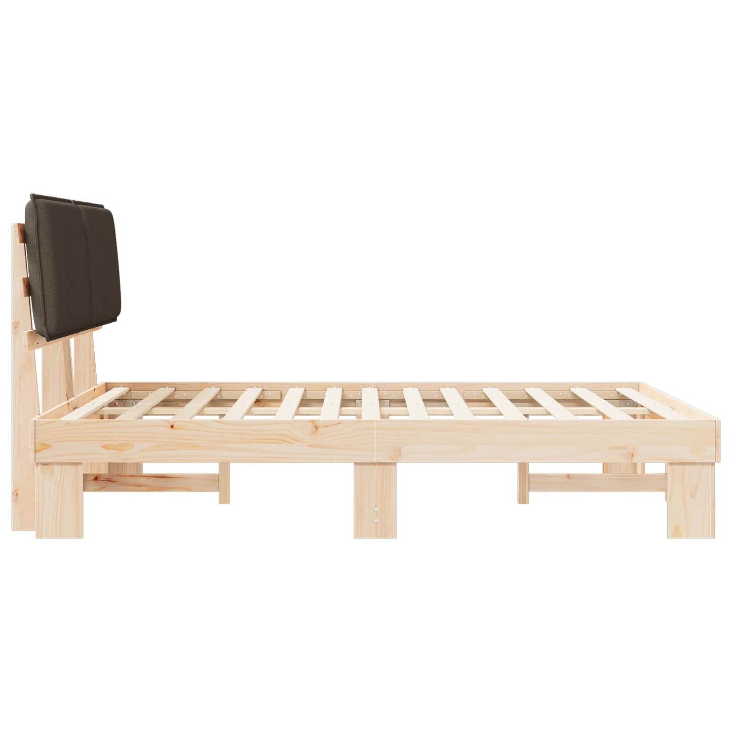 vidaXL Σκελετός Κρεβατιού με Επενδεδυμένο Κεφαλάρι Taupe 140 x 190 cm