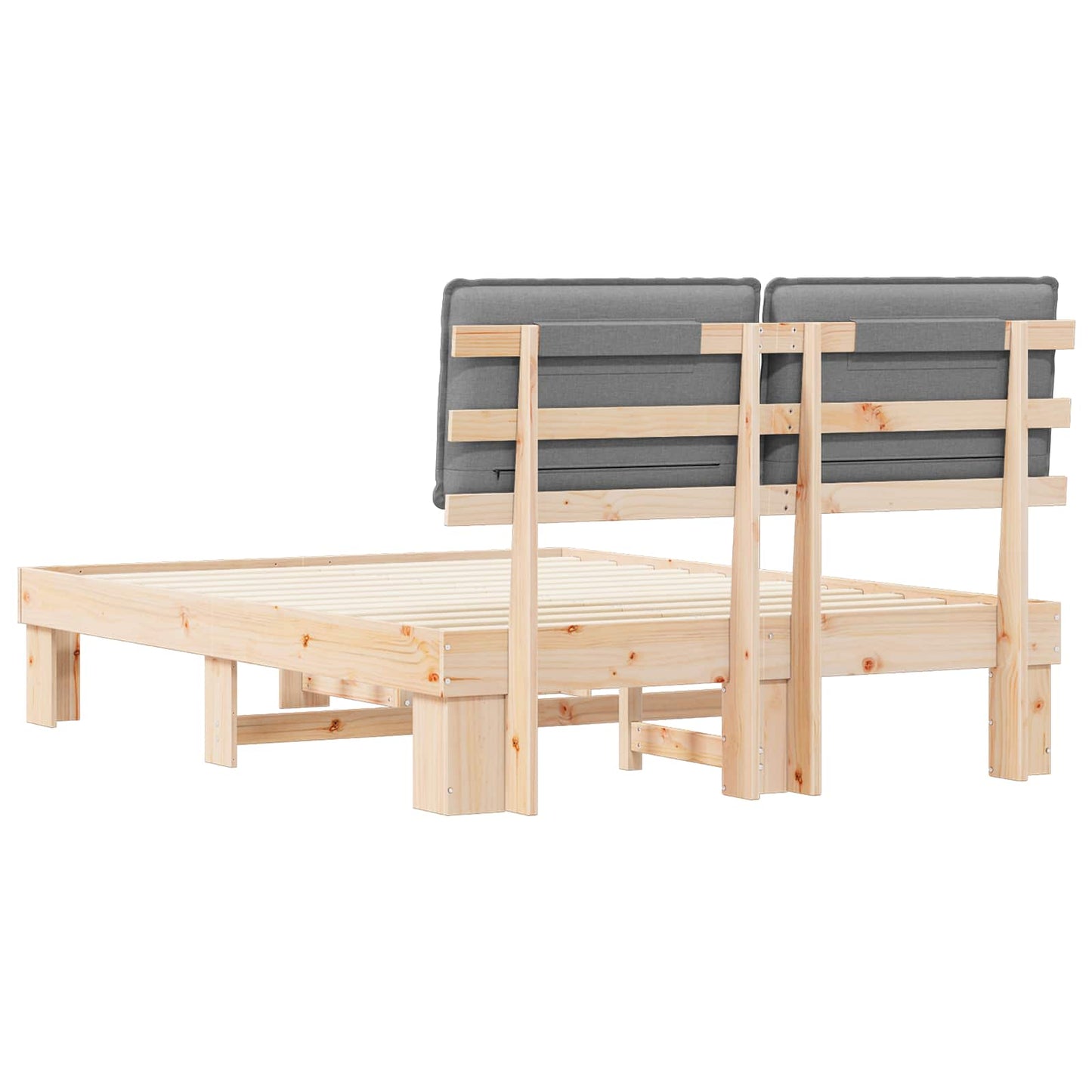 vidaXL Σκελετός Κρεβατιού με Επενδεδυμένο Κεφαλάρι Ανοιχτό γκρι