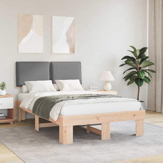 vidaXL Σκελετός Κρεβατιού με Επενδεδυμένο Κεφαλάρι Ανοιχτό γκρι