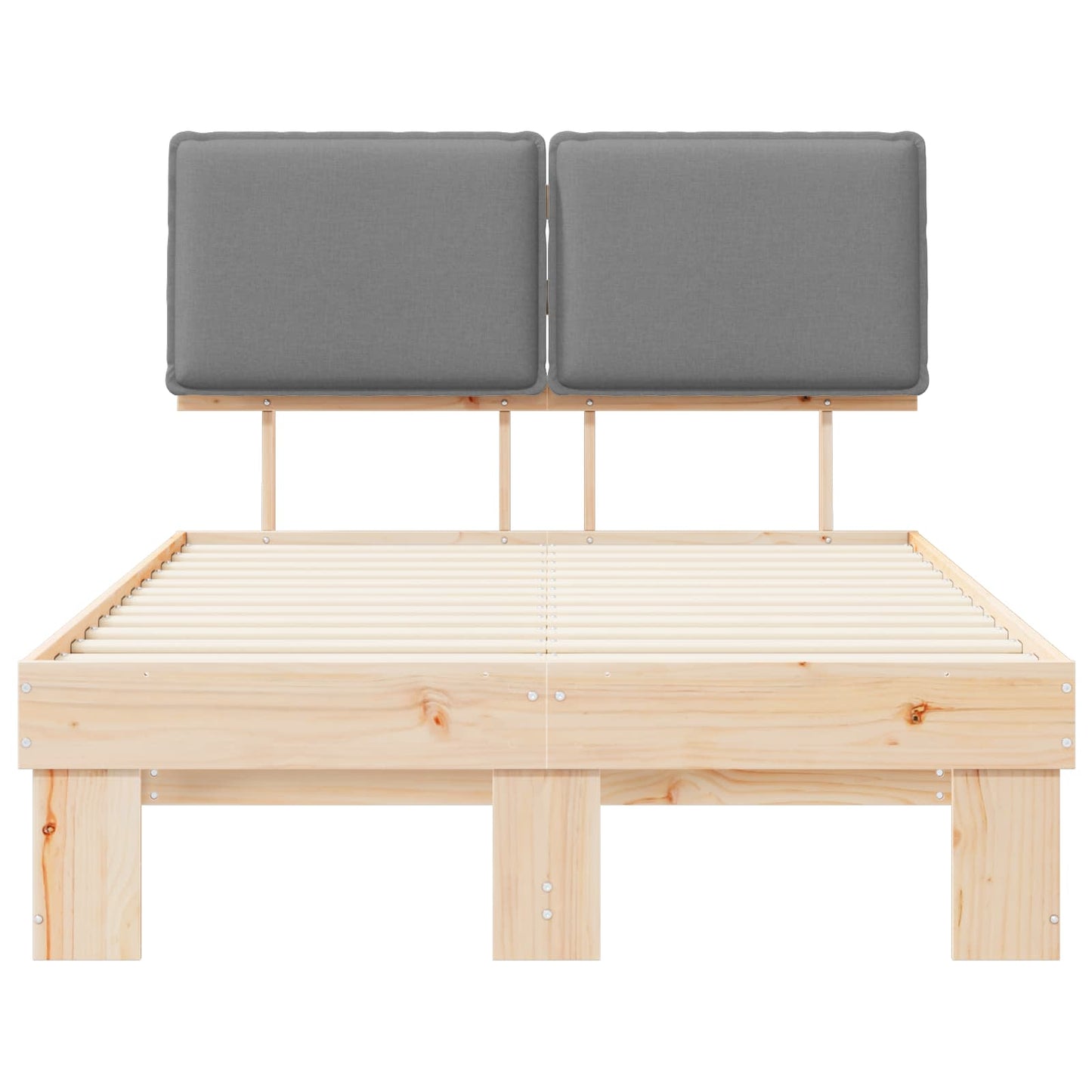 vidaXL Σκελετός Κρεβατιού με Επενδεδυμένο Κεφαλάρι Ανοιχτό γκρι