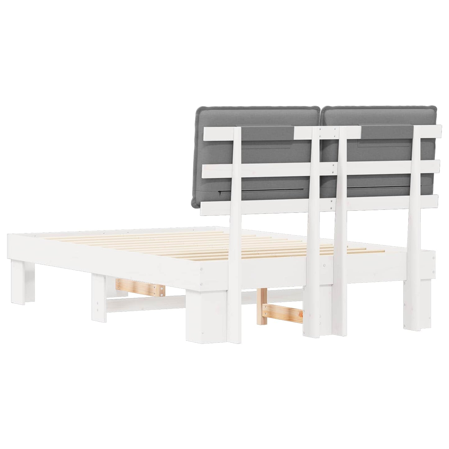 vidaXL Σκελετός Κρεβατιού με Επενδεδυμένο Κεφαλάρι Ανοιχτό γκρι