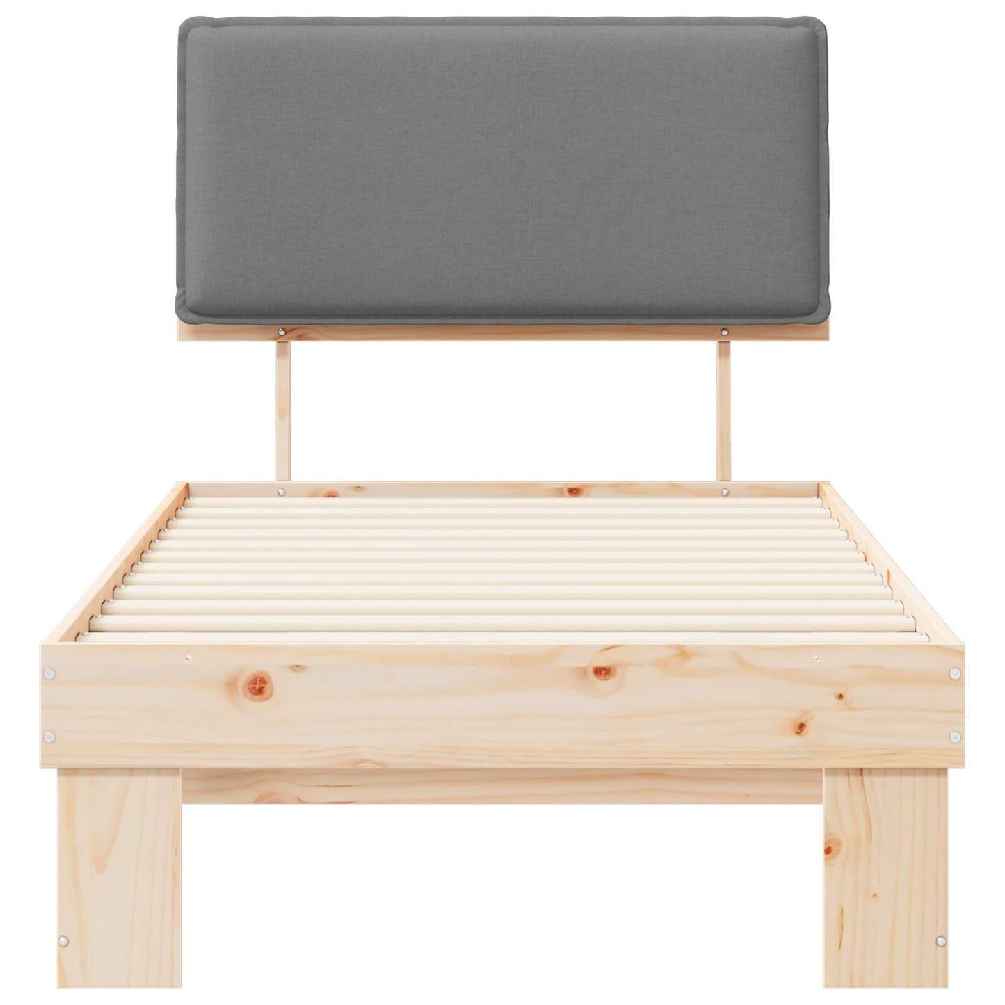 vidaXL Σκελετός Κρεβατιού με Επενδεδυμένο Κεφαλάρι Ανοιχτό γκρι