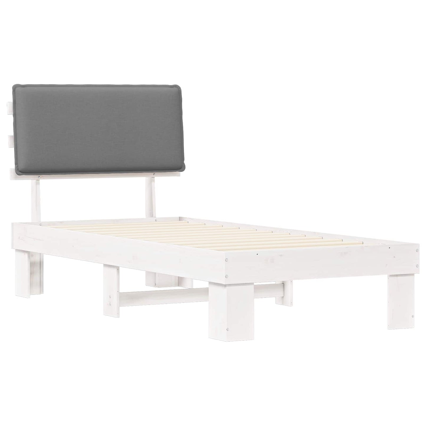 vidaXL Σκελετός Κρεβατιού με Επενδεδυμένο Κεφαλάρι Ανοιχτό γκρι