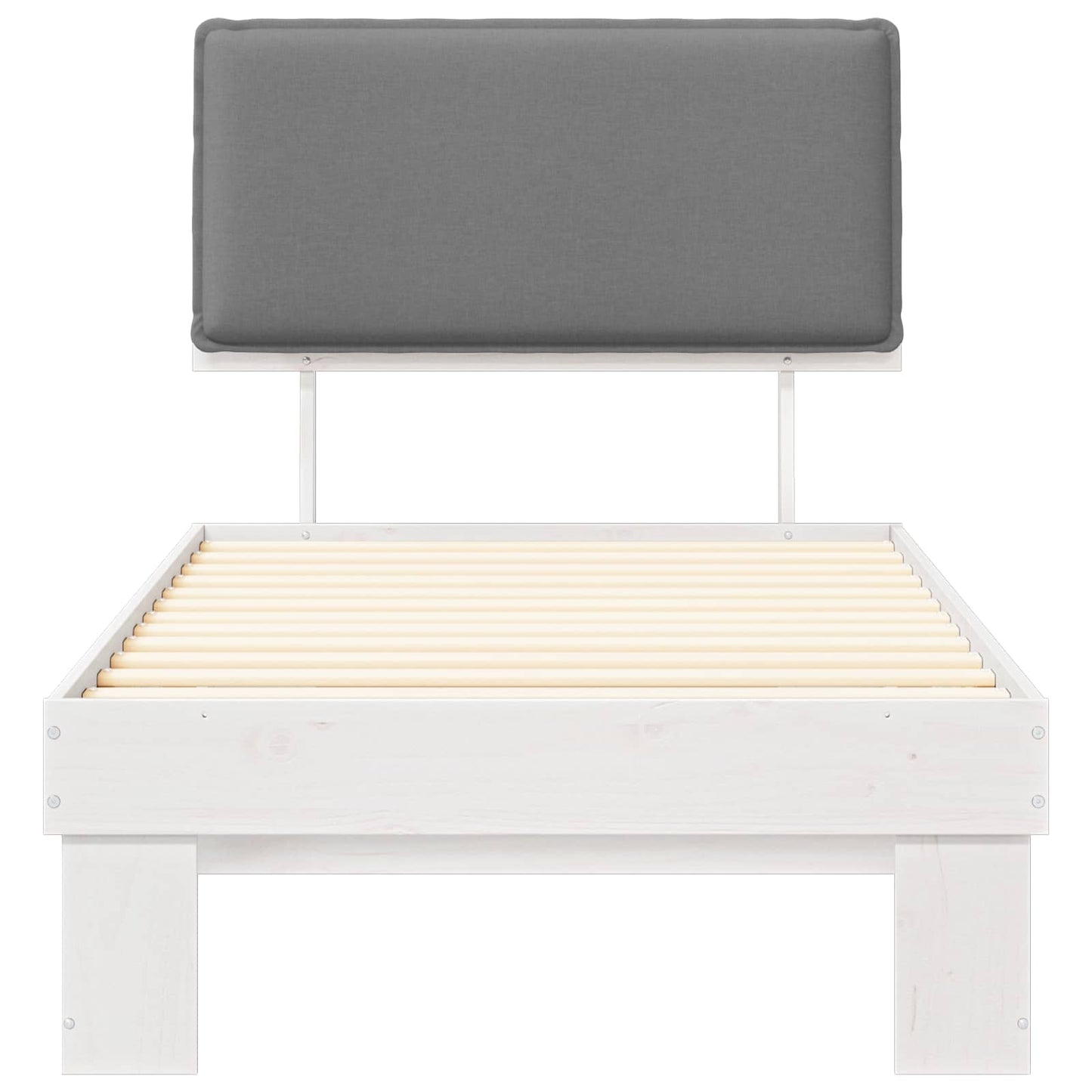 vidaXL Σκελετός Κρεβατιού με Επενδεδυμένο Κεφαλάρι Ανοιχτό γκρι