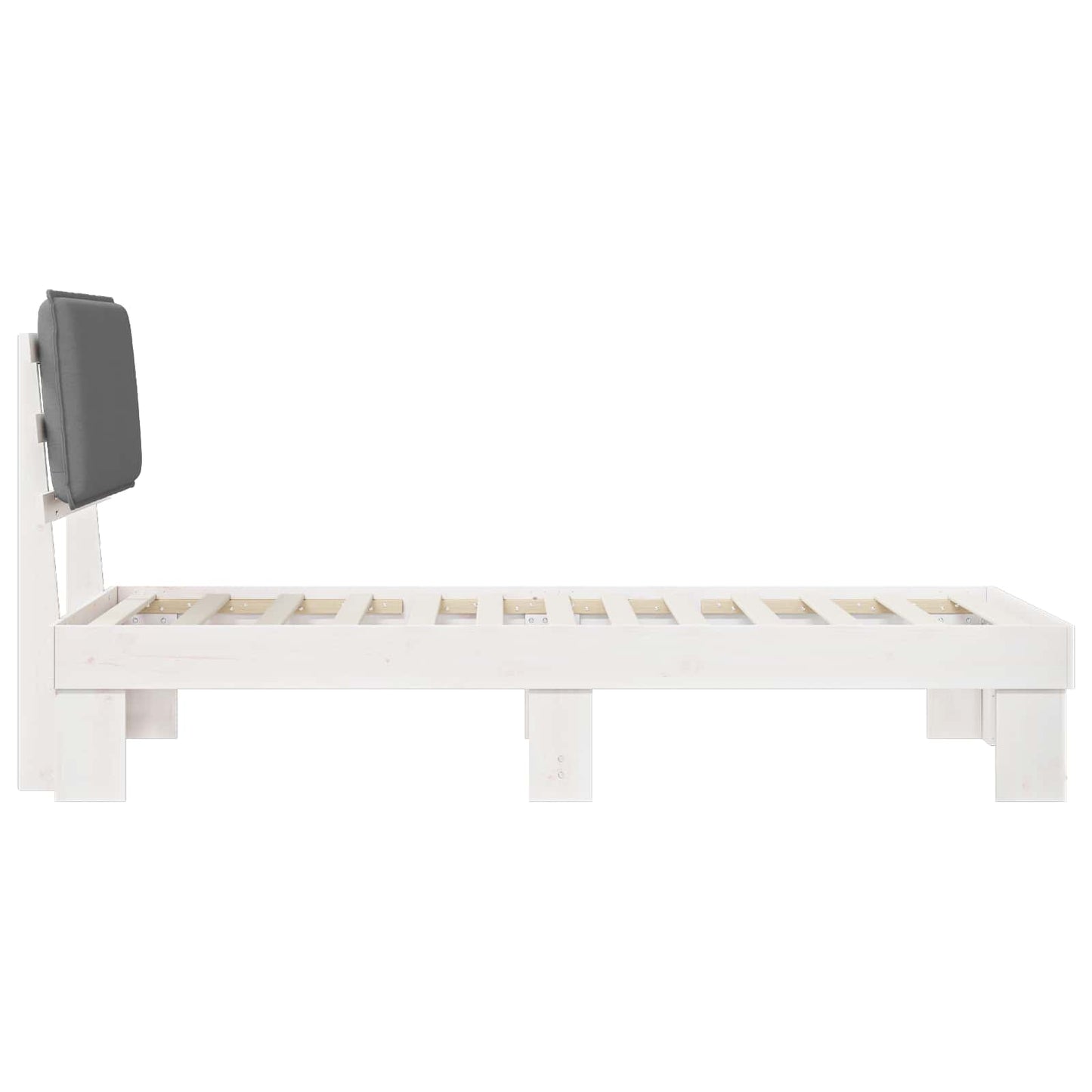 vidaXL Σκελετός Κρεβατιού με Επενδεδυμένο Κεφαλάρι Ανοιχτό γκρι